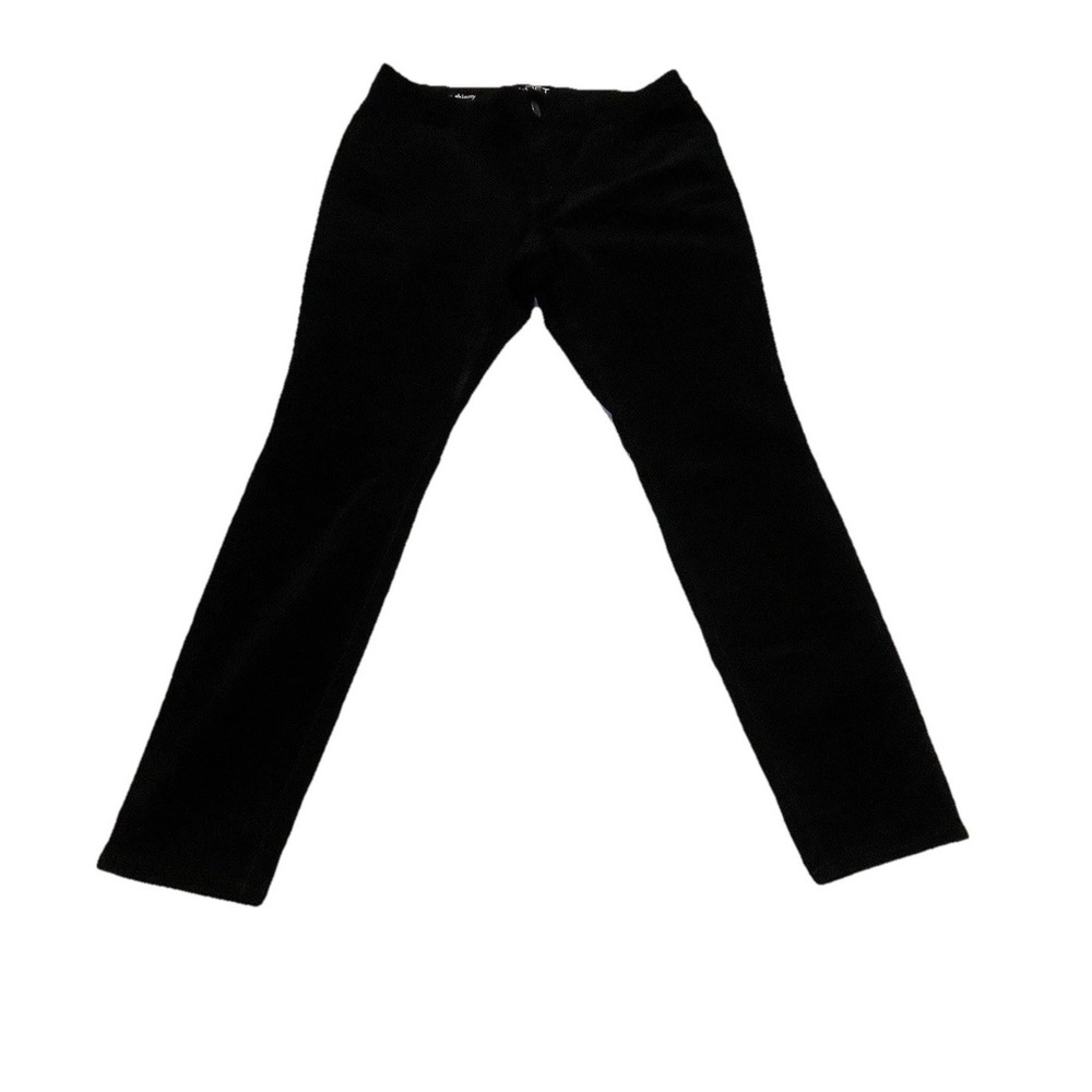 LOFT Womens Curvy Skinny Pants Size 10P Black Corduroy Cotton Blend Stretch Slim
